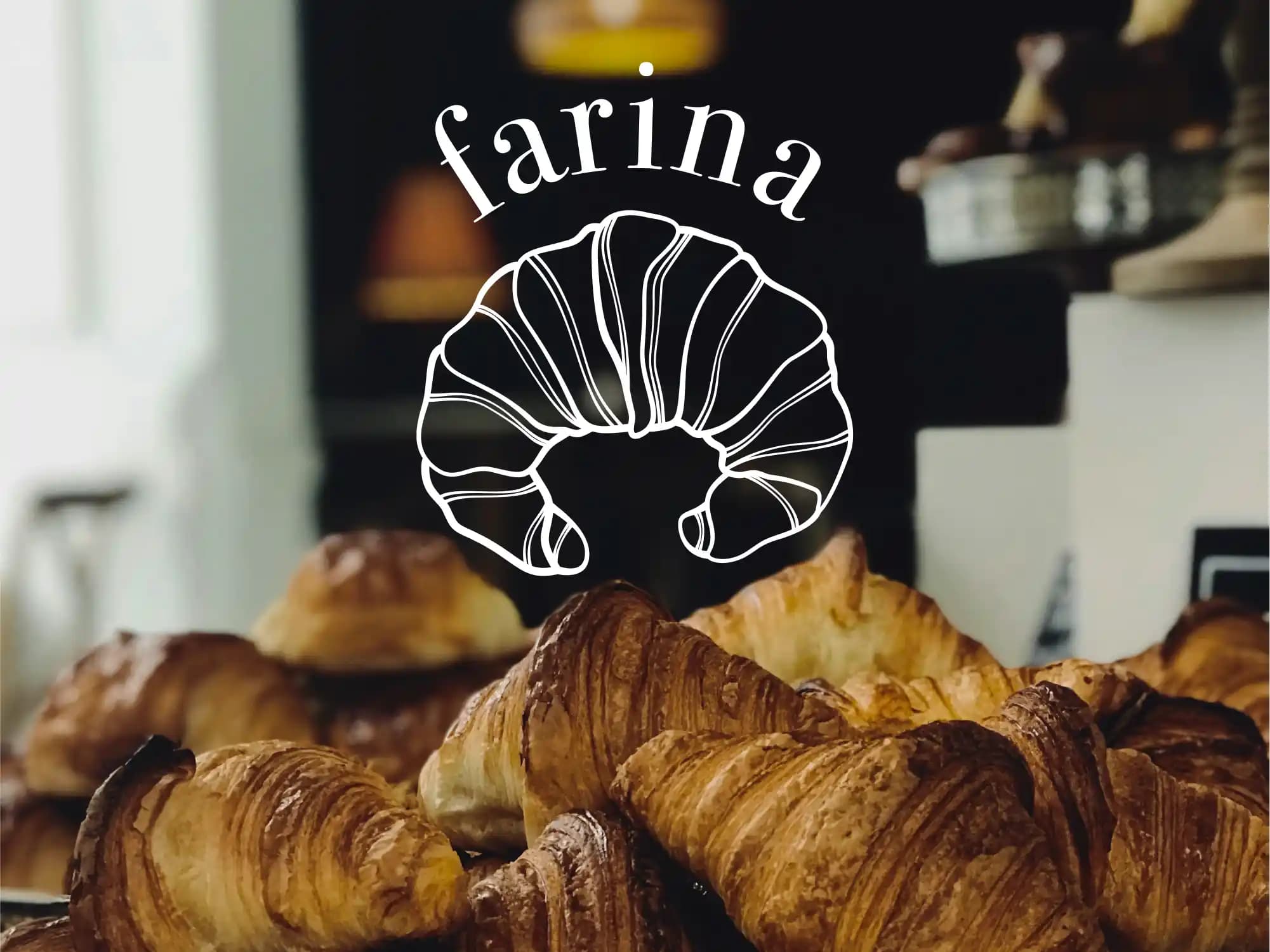 Farina logo on top of croissants